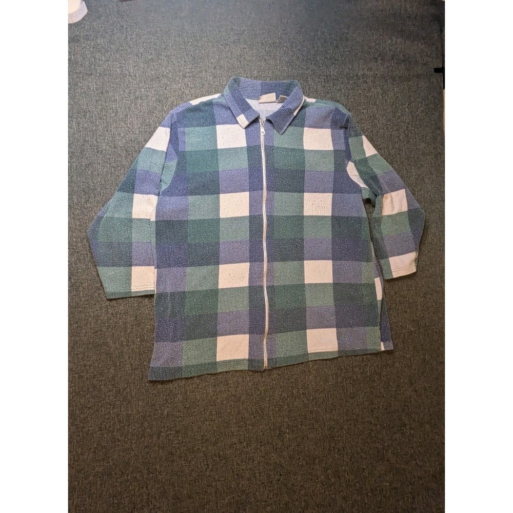 Vintage Northcrest Flannel Shirt Jacket Men 3X Multicolor Plaid Full Zip Shacket